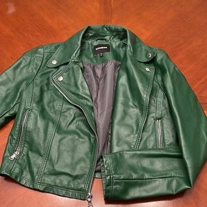 Express Green leather jacket